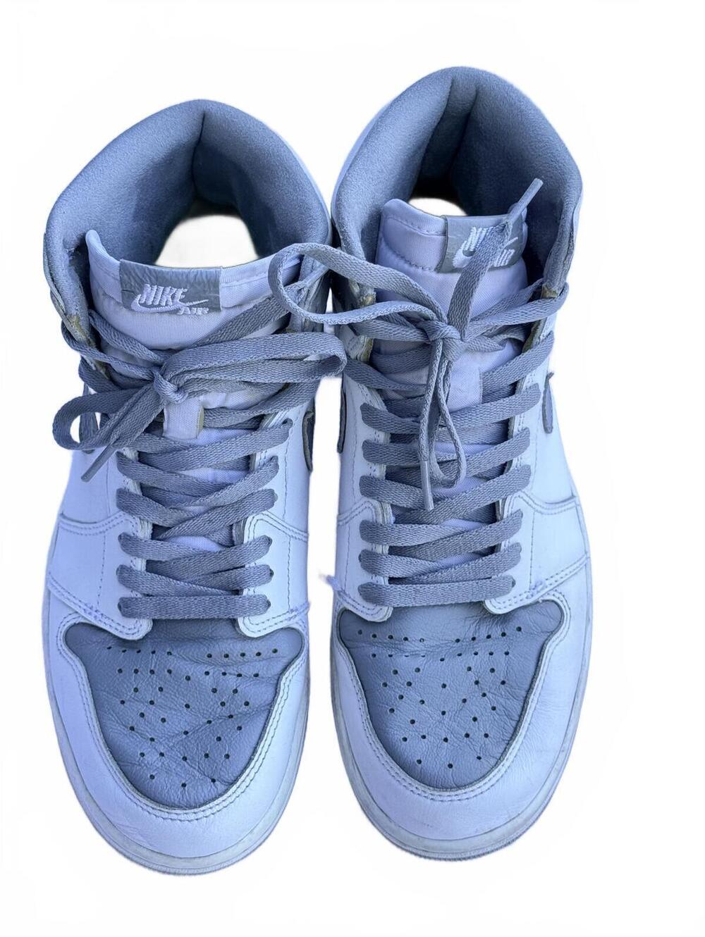 Nike Air Jordan 1 Mid Light Blue Leather High Top Sneaker Shoes Streetwear men